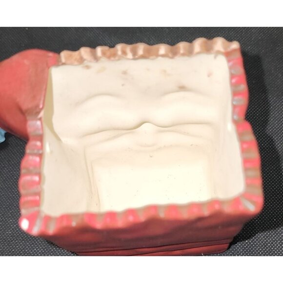 Vintage Christmas Decor Set Santa Plaque Santa Votive Holder Blue Jewelled Ornam - Picture 10 of 13